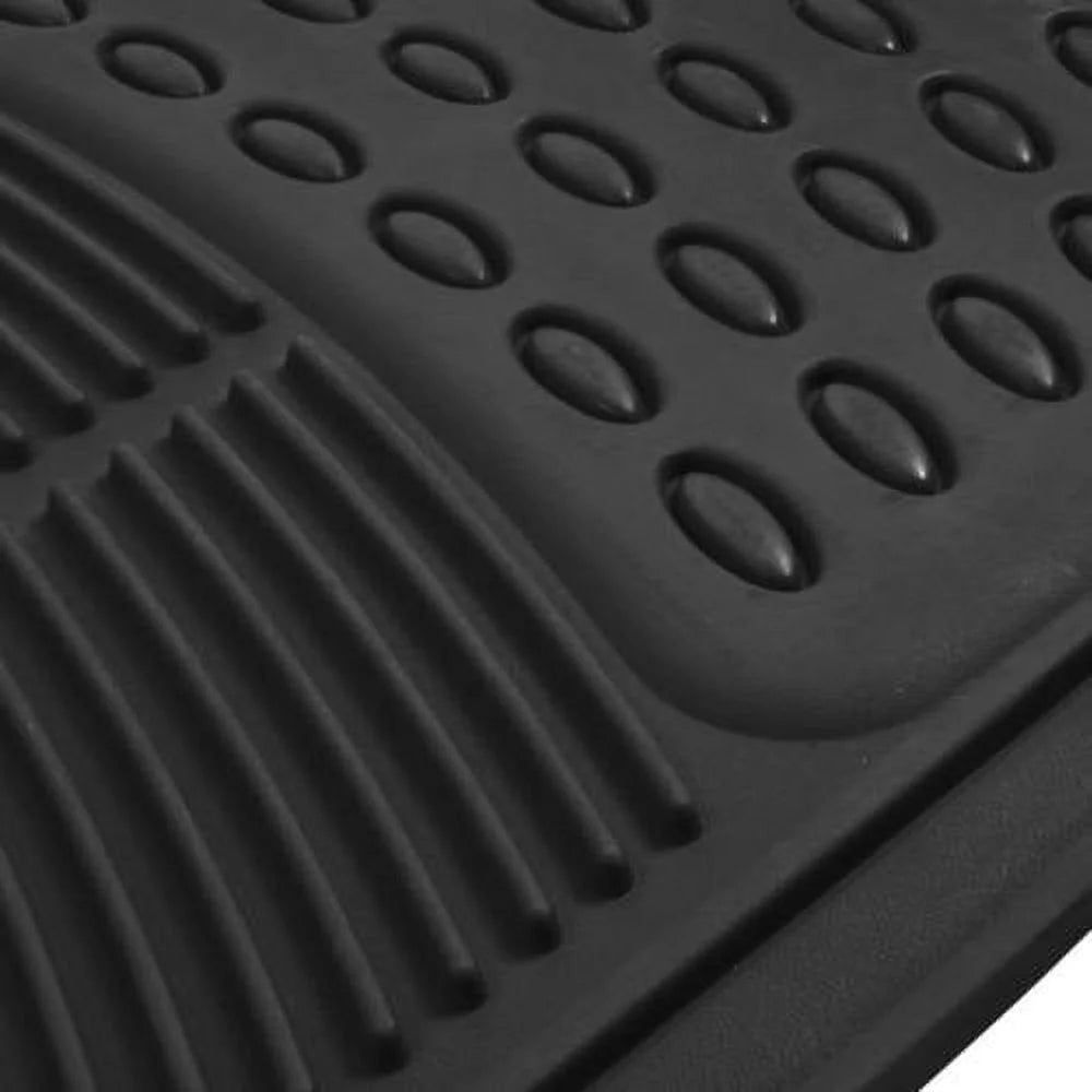 BDK Front Car Rubber Floor Mats 2-Piece Black Beige Gray Heavy Duty V735