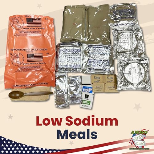 Humanitarian Daily Ration MRE Case – 5 US FEMA Emergency Rations, Low Sodium, 10 Pack J3869