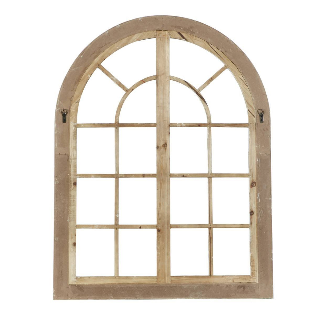 Decmode Arched Window Wood Wall Decor White P2070