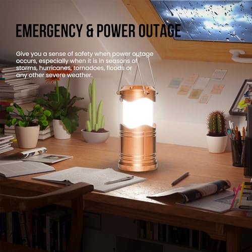 Lichamp LED Camping Lantern 4 Pack, Battery Powered Portable Hanging Light X975