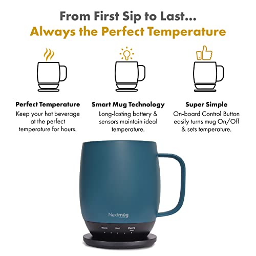 Nextmug Self-Heating Coffee Mug, 14 oz, Burgundy W7807