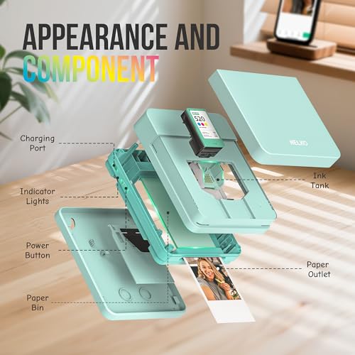Nelko PP01 Portable Mini Photo Printer for iOS & Android, White Z15552