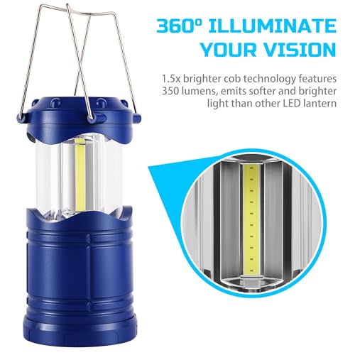 Lichamp LED Camping Lantern 4 Pack, Battery Powered Portable Hanging Light X975