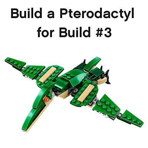 LEGO Creator 3 in 1 Mighty Dinosaur Toy, T. rex to Triceratops to Pterodactyl, Gift for Ages 7-12 V155317