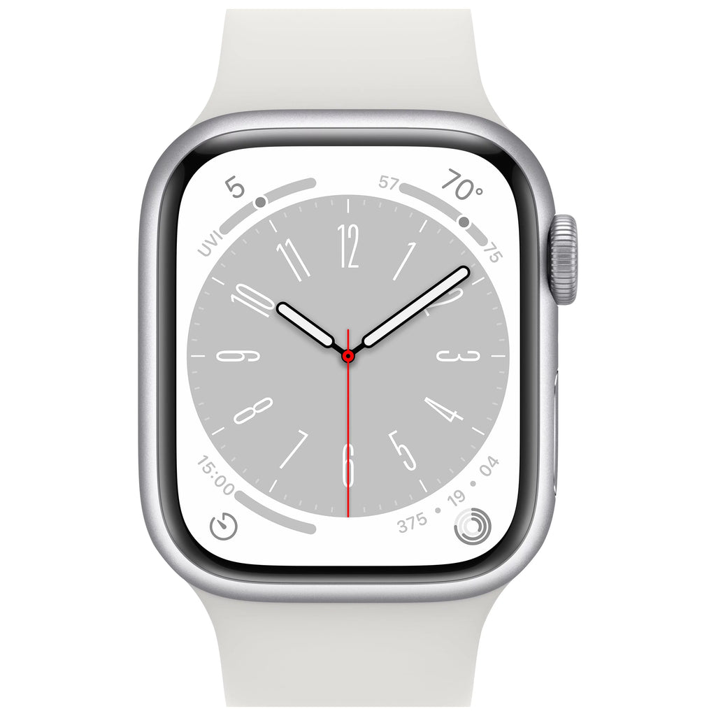 Apple Watch Series 8 GPS + Cellular 41mm Silver Aluminum Case with White Sport Band P313
