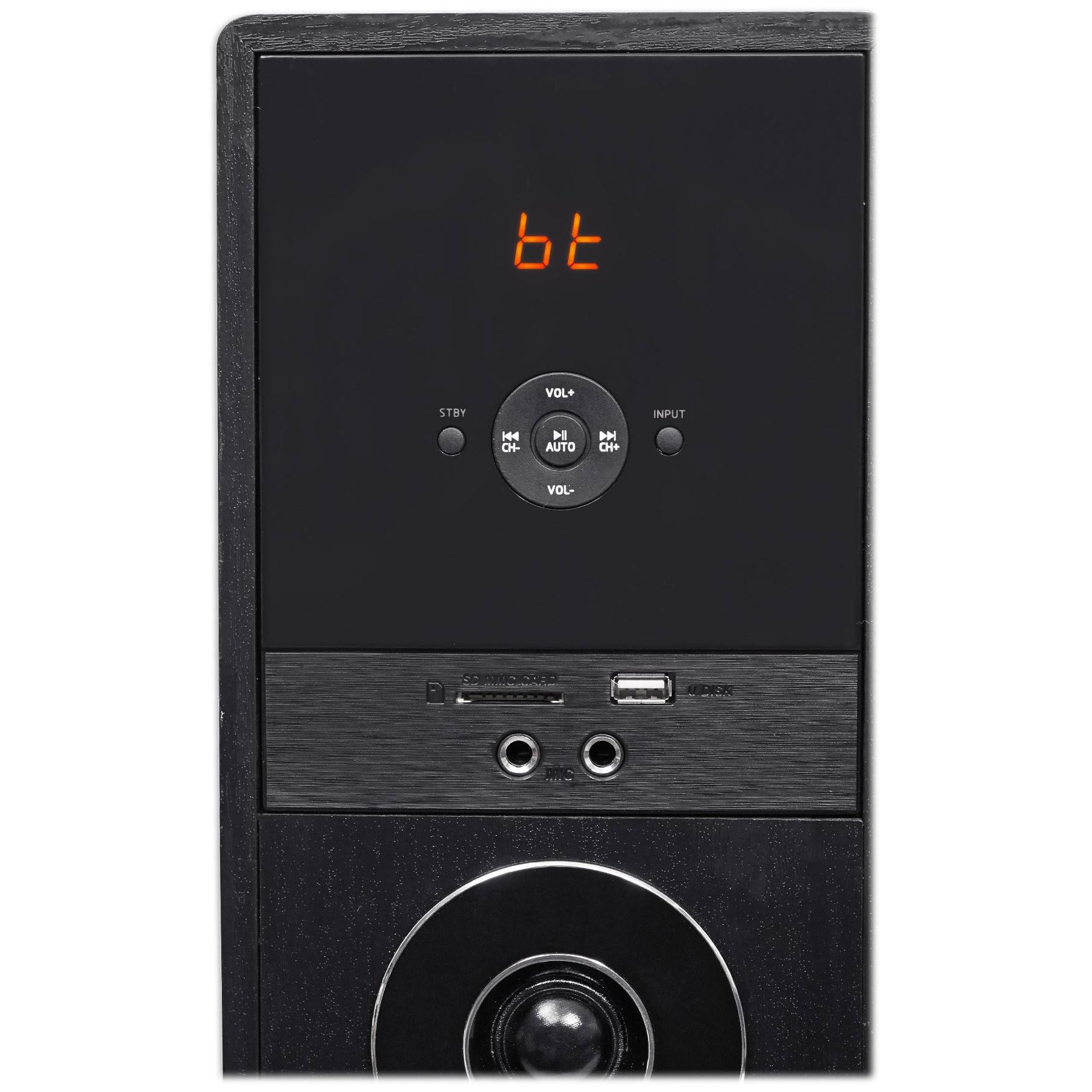 Rockville TM150B Black Tower Speakers with 10x22 Sub, Bluetooth, USB Z529034