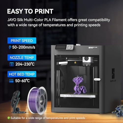 JAYO 3D Printer Filament Bundle, PLA Silk Multicolor 1.75mm, 8 Rolls 2kg G112230