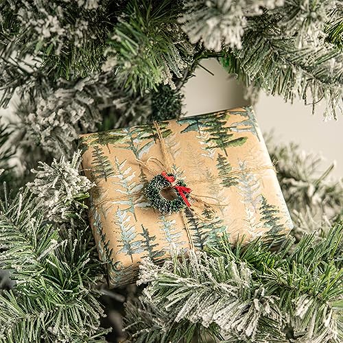RUSPEPA Christmas Wrapping Paper Jumbo Roll Kraft Paper, Christmas Tree Design, 30 in x 100 ft U53088