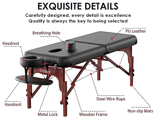 CLORIS 84" Portable Massage Table with Carrying Bag Z191211