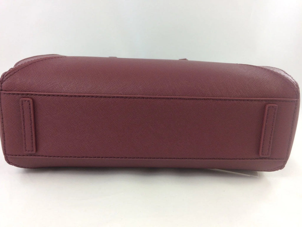 Tory Burch Emerson Small Zip Tote Leather Handbag Imperial Garnet L686590