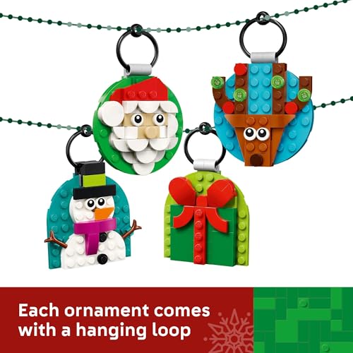 LEGO Christmas Ornament Selection Building Toys, Holiday Crafts for Kids Ages 6+ X24889