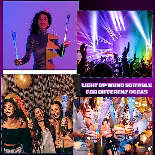 Kasyat 10 Pieces LED Fiber Optic Glow Wands for Party Favors P397