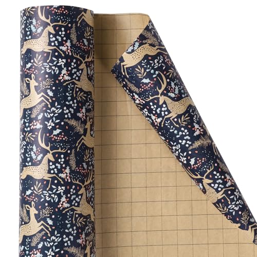 RUSPEPA Christmas Wrapping Paper Jumbo Roll Kraft Paper, Christmas Tree Design, 30 in x 100 ft U53088