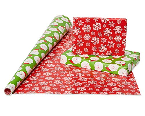 American Greetings Kids Christmas Wrapping Paper Set, 120 sq ft, 4 Rolls with Bows and Tags I837576