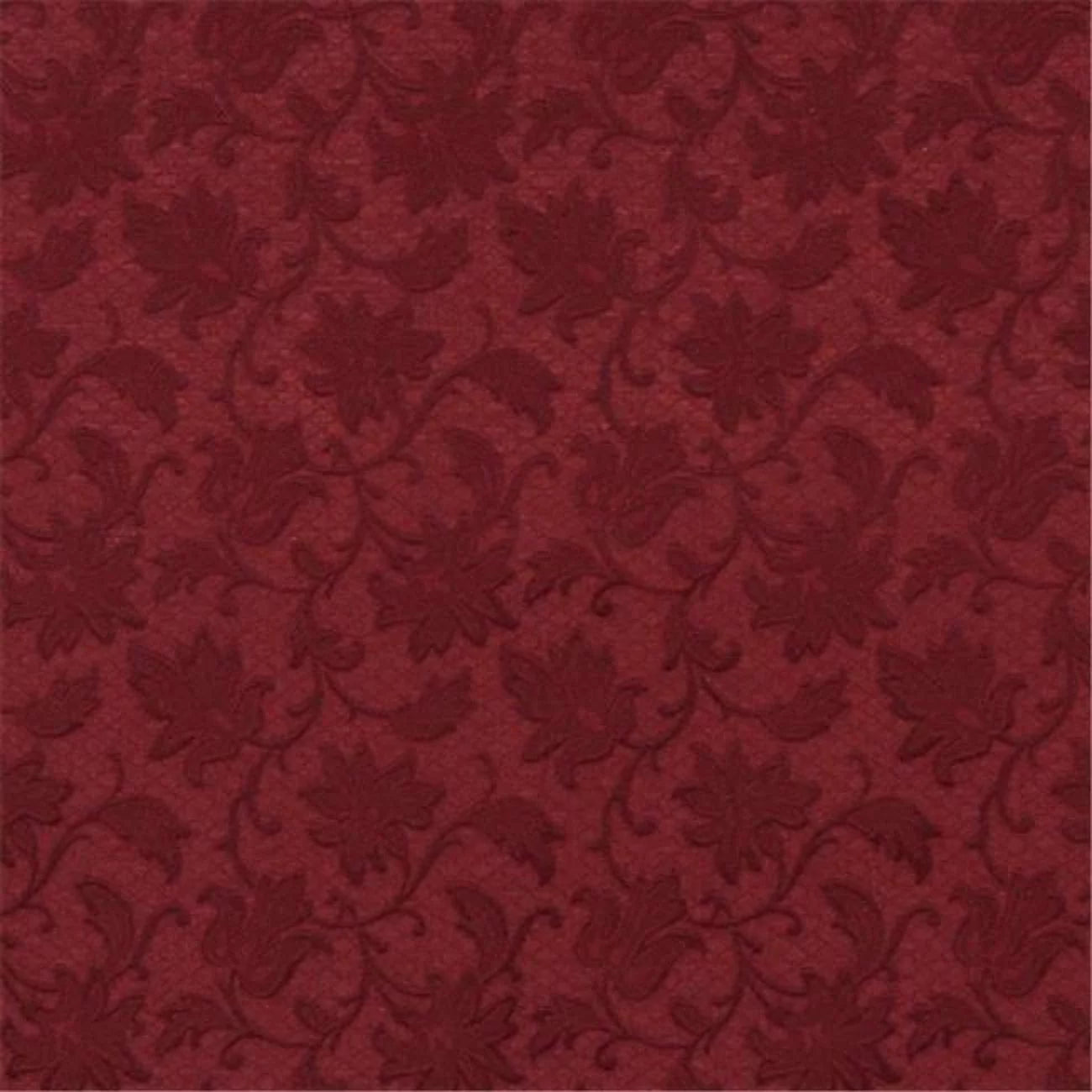 54 in. Wide Burgundy- Floral Jacquard Woven Upholstery Grade Fabric
