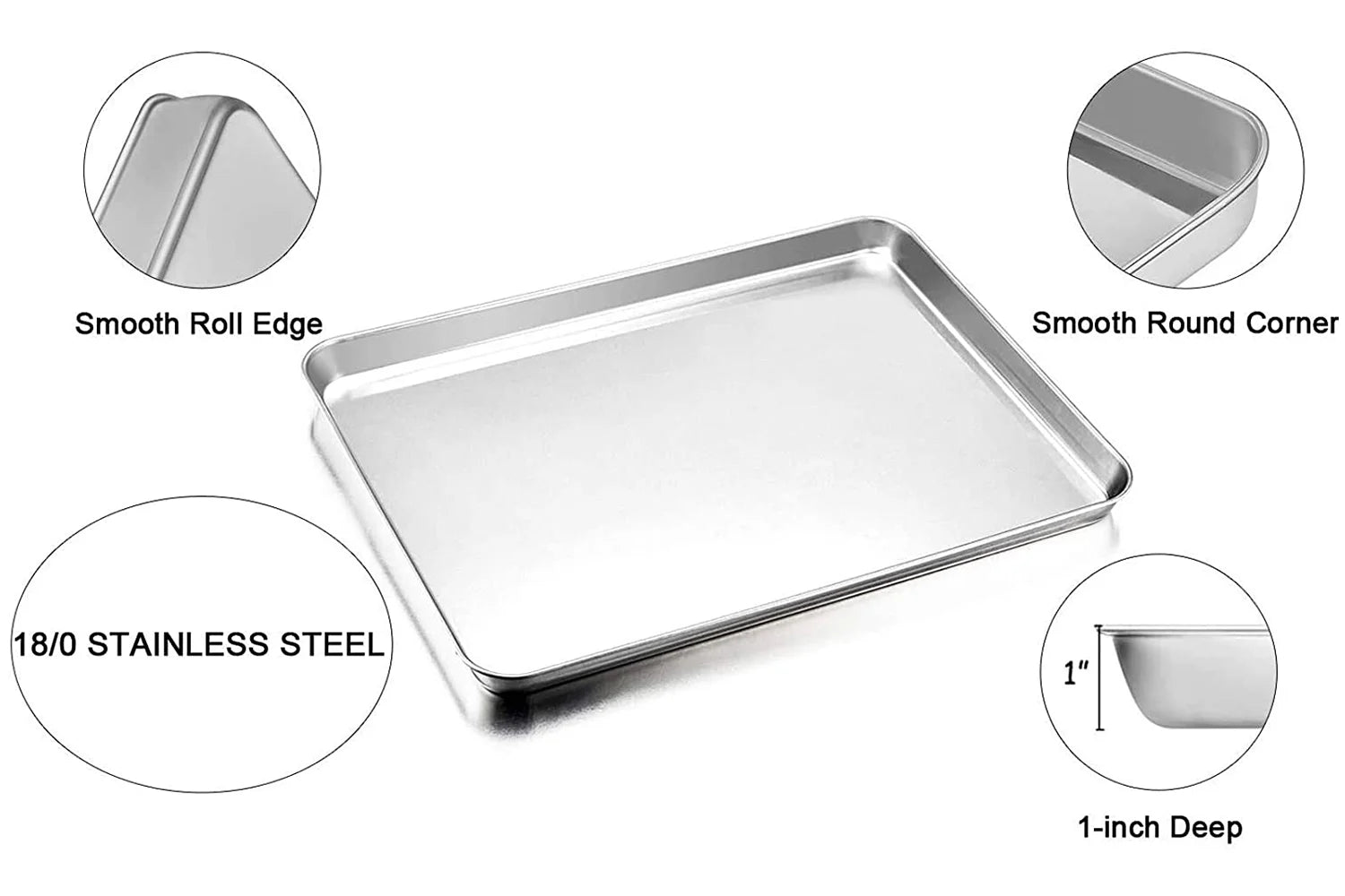 VeSteel Baking Sheet with Rack Set, Stainless Steel, 6 Pieces H75103