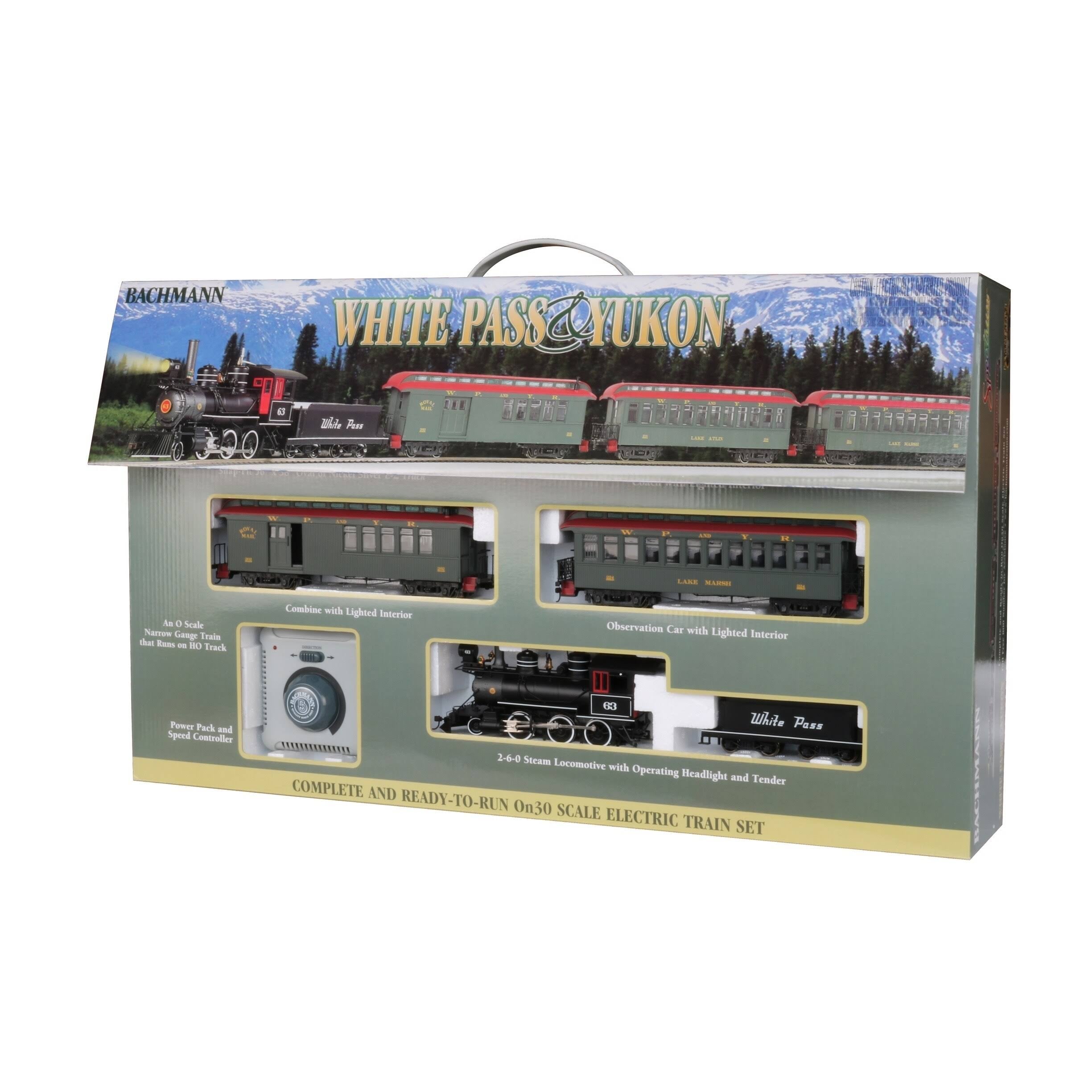 Bachmann 25024 On30 White Pass &amp; Yukon Passenger Train Set - Megean