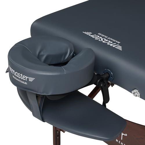 Master Massage Newport Portable Massage Table with 2.5" Cushion, Walnut Hardwood, Black, 30" R296868