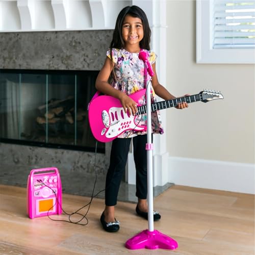 Kids Electric Musical Guitar Play Set Toy Starter Kit with Microphone and Amp - Blue B982