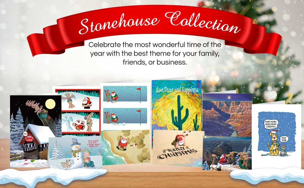 Stonehouse Collection Dock Sunset Christmas Card 18 Boxed Holiday Cards and Envelopes USA Made J542