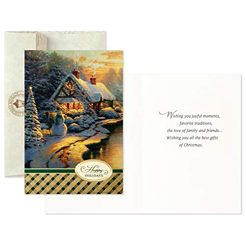 Hallmark Thomas Kinkade Boxed Christmas Cards, Snowy Scenes, 24 Cards with Envelopes E269445