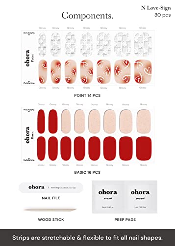 ohora Semi Cured Gel Nail Strips Red Chrome & Joy Christmas Set V6536