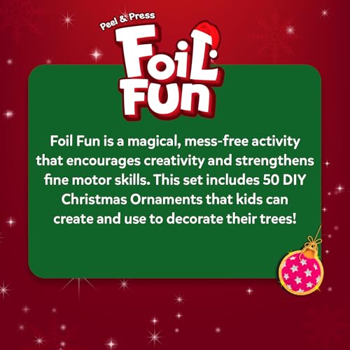 Skillmatics Foil Fun Christmas Ornaments, Mess Free Art Craft Kit for Kids Ages 4-9 S207
