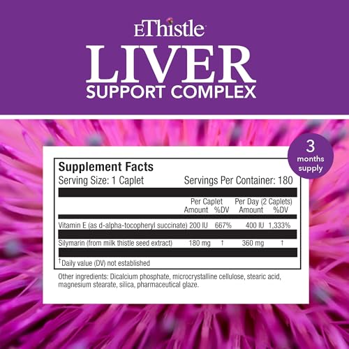 Milk Thistle & Vitamin E Liver Wellness Supplement, 180 Caplets F32792