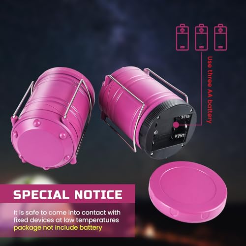 Lichamp LED Camping Lantern 4 Pack, Battery Powered Portable Hanging Light X975