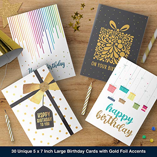 Dessie 30 Unique Christmas Cards with Envelopes and Gold Sealing Stickers B61775