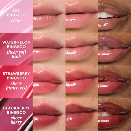 Glow Recipe Mini Glass Balm Lip Treatment Gift Set, Travel Size Set of 4 Hydrating Vegan Lip Balms W2415