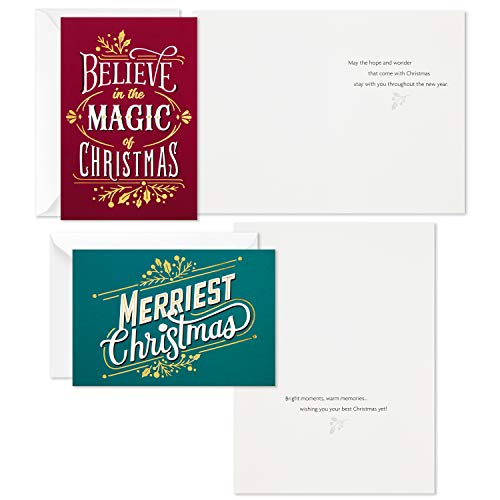 Hallmark Boxed Christmas Cards, Jewel-Tone Floral, 72 Cards with Envelopes H490