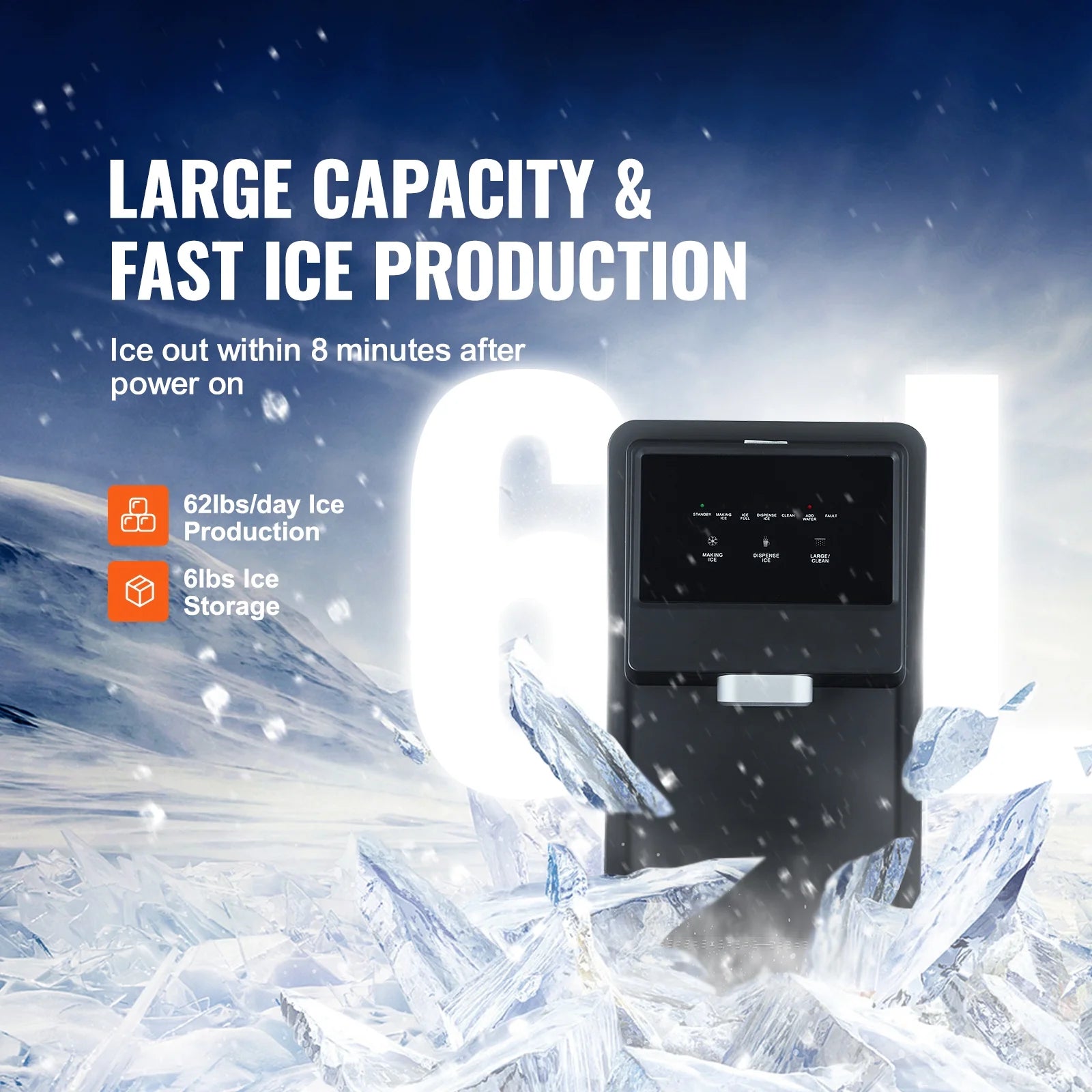 SKYSHALO Portable Countertop Ice Maker Self-Cleaning W736794