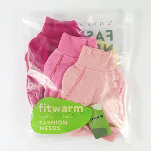 Fitwarm 3 Pack Classic Fleece Dog Sweater for Small Dogs, Medium D613