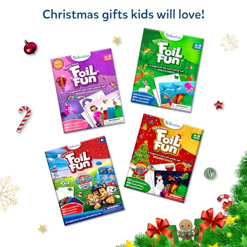 Skillmatics Foil Fun Christmas Ornaments, Mess Free Art Craft Kit for Kids Ages 4-9 S207