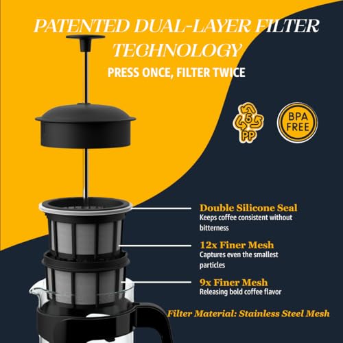 ESPRO P3 French Press Coffee Maker, Black, 32 oz O291