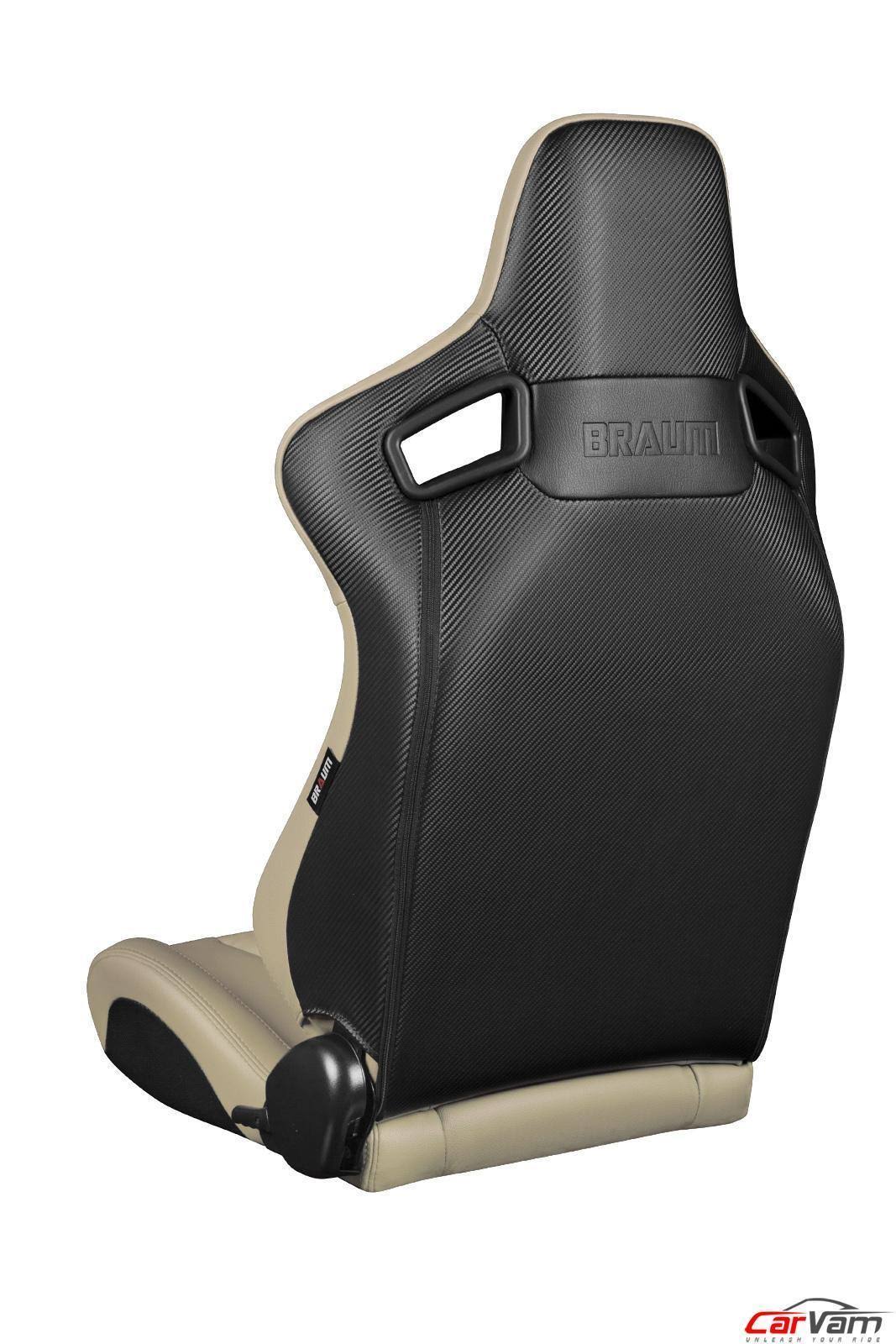 Braum Elite Series Beige Leatherette Racing Seats Pair I45836