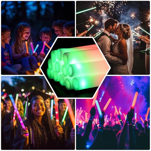 68 Pack LED Foam Glow Sticks for Weddings & Parties L39023