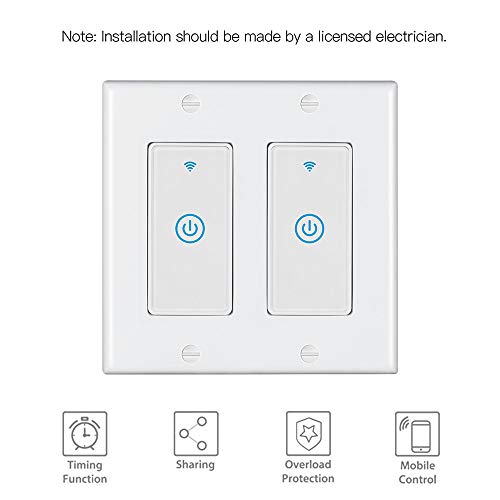 Zigbee Paddle Touch Smart Switch, Alexa and Google Home Compatible, Neutral Wire Required Y846