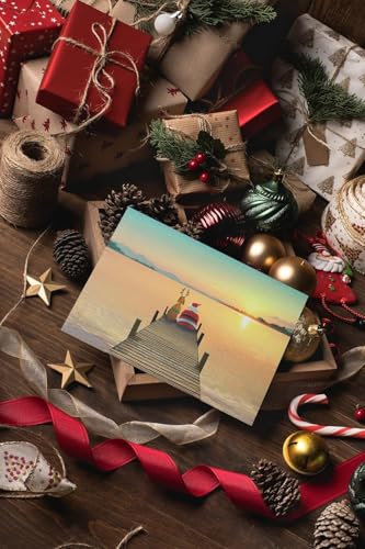 Stonehouse Collection Dock Sunset Christmas Card 18 Boxed Holiday Cards and Envelopes USA Made J542