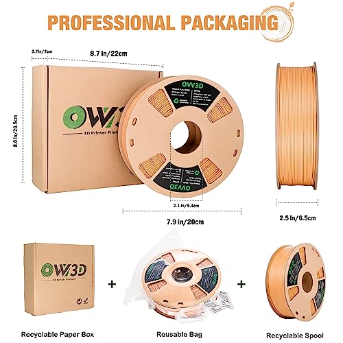OVV3D Wood PLA Filament Bundle 1.75mm 200g 4 Pack Y521193
