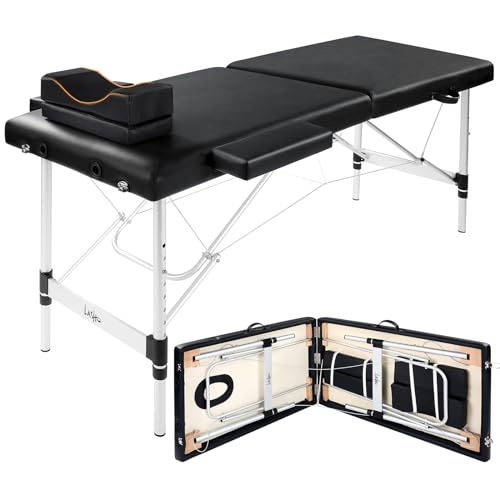 Portable Lash Bed with Eyelash Pillow, Height Adjustable Waterproof Aluminum Frame (Pink) I2470