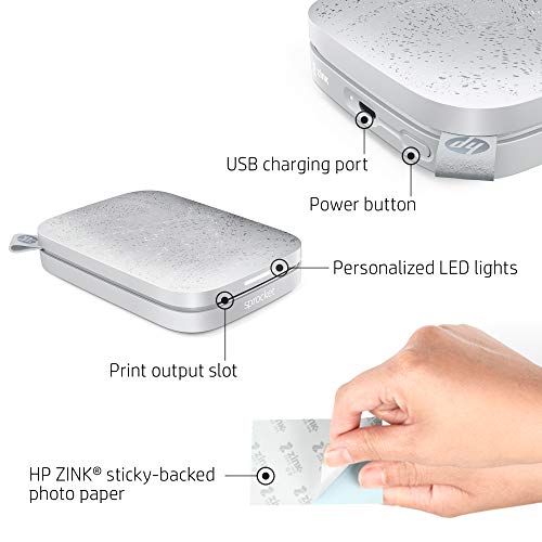 HP Sprocket Portable 2x3 Instant Photo Printer (Luna Pearl) A89391