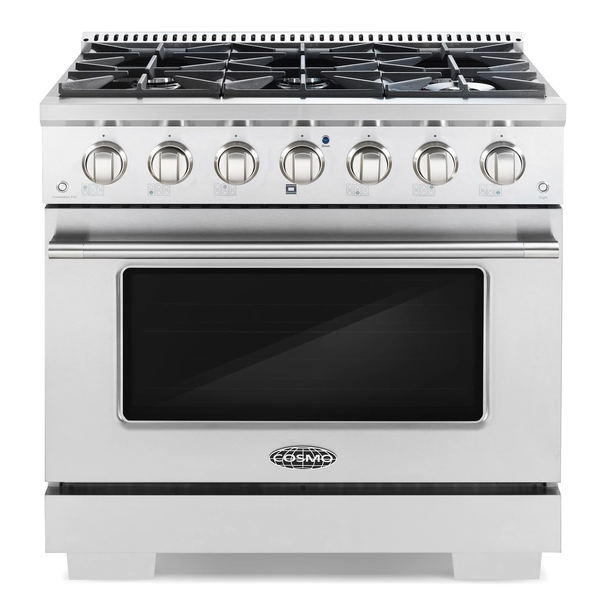 Cosmo 2 Piece Kitchen Appliance Package with 36" Gas Range & Under Cabinet Range Hood Y462307