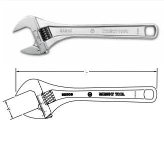 Wright Tool 9AC24 24x22 Adjustable Wrench Chrome J664162