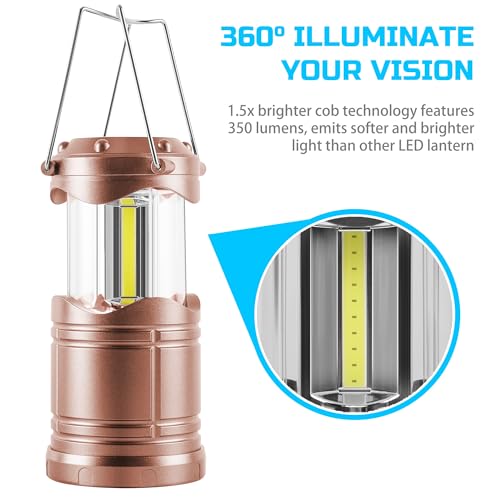 Lichamp LED Camping Lantern 4 Pack, Battery Powered Portable Hanging Light X975
