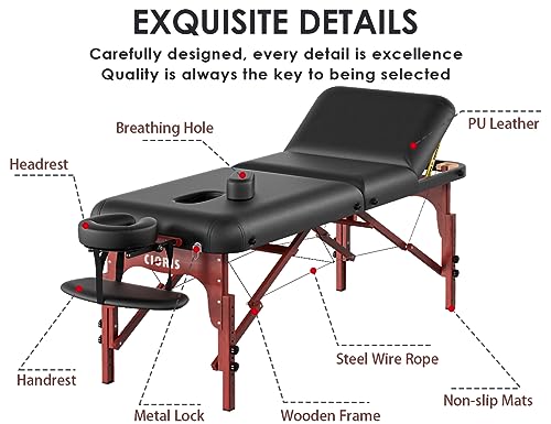 CLORIS 84" Portable Massage Table with Carrying Bag Z191211