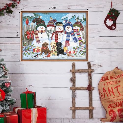 Jigsaw Puzzles for Adults 1000 Pieces Christmas Snowman with Poster E2938