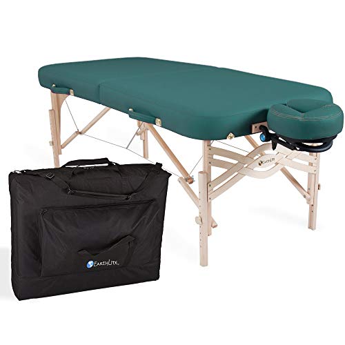 EARTHLITE Premium Portable Massage Table Package SPIRIT with Flex-Rest Face Cradle & Strata Face Pillow, Carry Case, Made in USA E382