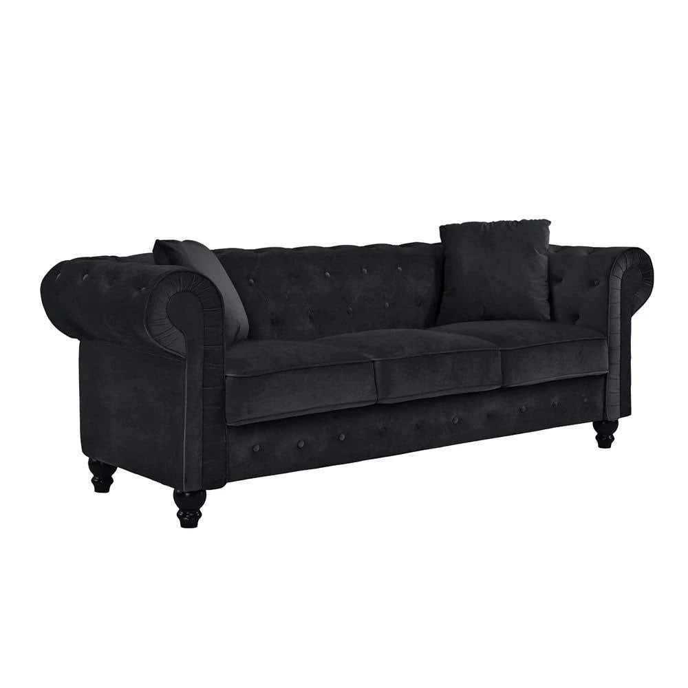 Microfiber Chesterfield Sofa Purple K8774